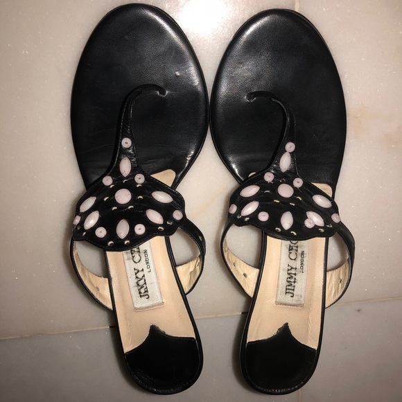 Jimmy Choo Shoes - Authentic Jimmy Choo Black Sandal Kitten Heels